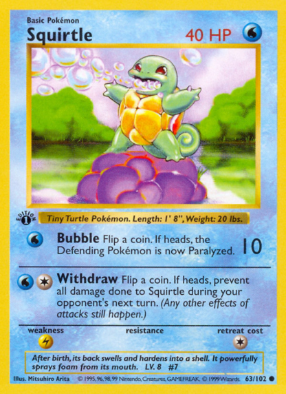 Squirtle - 1st Edition Base NL
