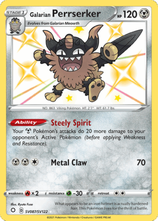 Galarian Perrserker - Shining Fates Shiny Vault