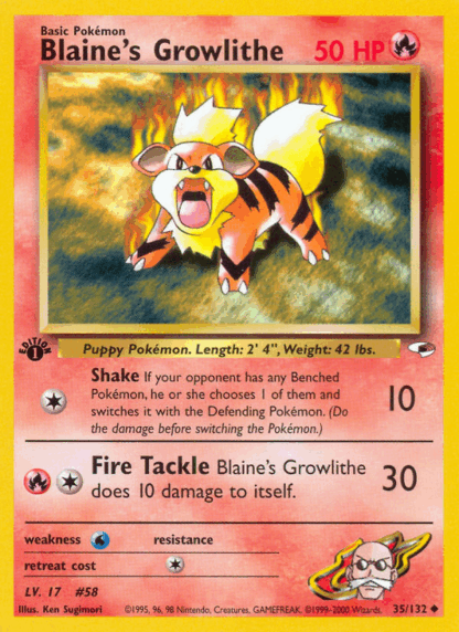 Blaine's Growlithe - Gym Heroes