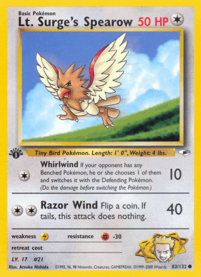 Lt. Surge's Spearow - Gym Heroes