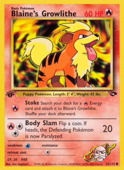 Blaine's Growlithe - Gym Challenge