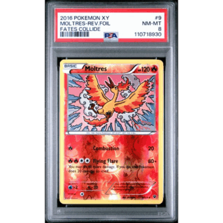 Moltres - Rev. Foil Fates Collide - PSA 8