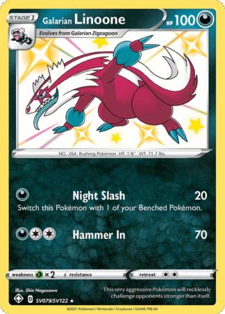 Galarian Linoone - Shining Fates Shiny Vault