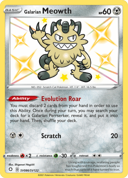 Galarian Meowth - Shining Fates Shiny Vault