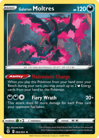 Galarian Moltres Reverse - Evolving Skies