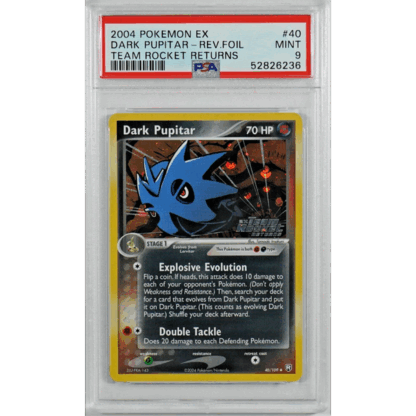 Dark Pupitar - Reverse Foil Team Rocket Returns - PSA 9