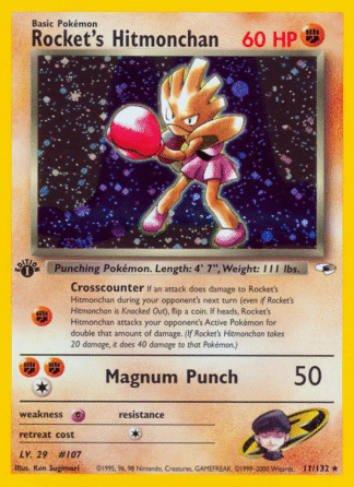 Rocket's Hitmonchan - 1st Edition Gym Heroes