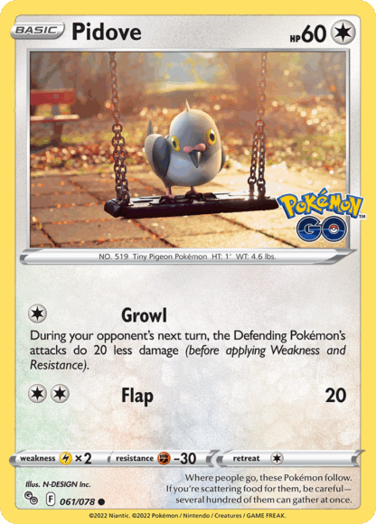 Pidove Reverse - Pokémon GO