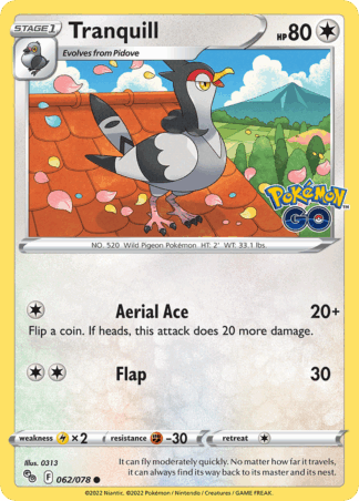 Tranquill Reverse - Pokémon GO