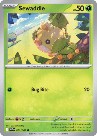 Sewaddle Poke Ball - White Flare
