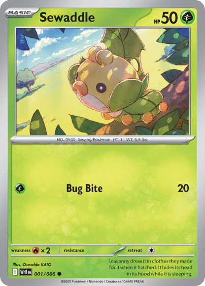 Sewaddle Poke Ball - White Flare