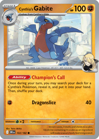 Cynthia's Gabite Reverse - Destined Rivals