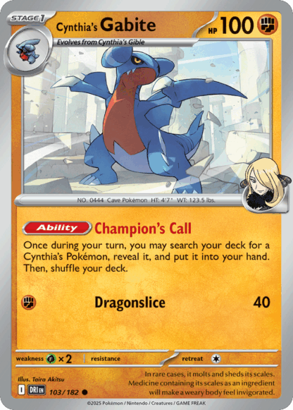Cynthia's Gabite Reverse - Destined Rivals