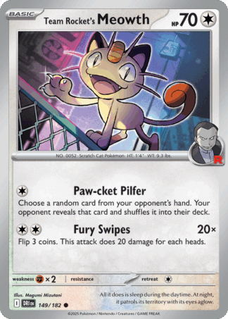 Team Rocket's Meowth Reverse - Destined Rivals