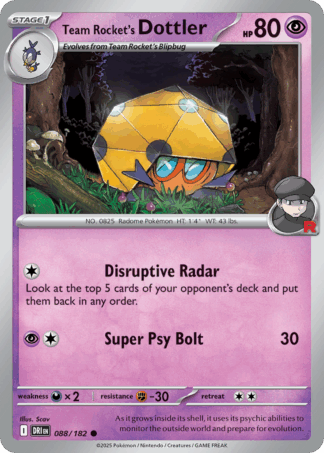 Team Rocket's Dottler Reverse - Destined Rivals