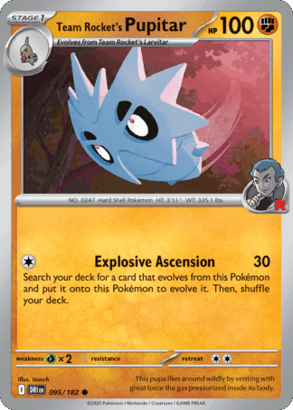 Team Rocket's Pupitar Reverse - Destined Rivals