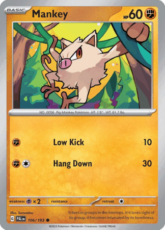 Mankey Reverse - Paldea Evolved