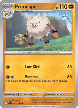Primeape Reverse - Paldea Evolved