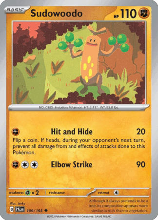 Sudowoodo Reverse - Paldea Evolved