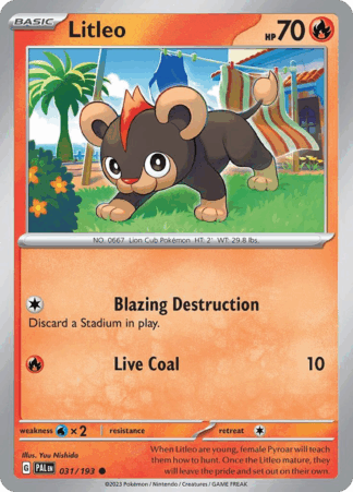 Litleo Reverse - Paldea Evolved