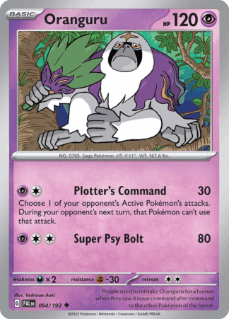 Oranguru Reverse - Paldea Evolved