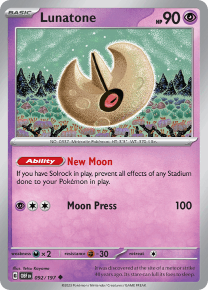 Lunatone Reverse - Obsidian Flames