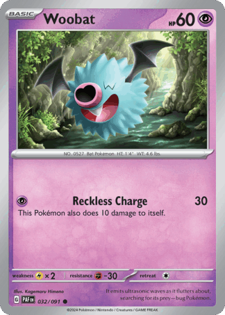 Woobat Reverse - Paldean Fates