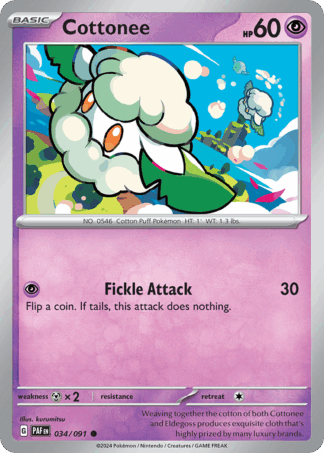 Cottonee Reverse - Paldean Fates