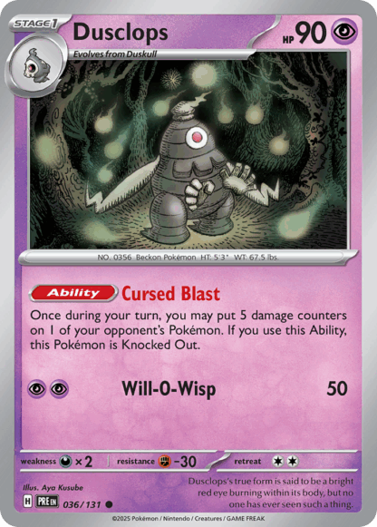 Dusclops Reverse - Prismatic Evolutions