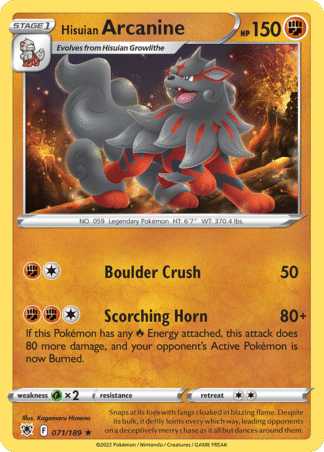 Hisuian Arcanine Reverse - Astral Radiance