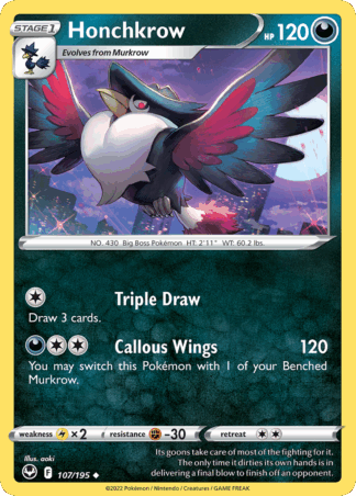 Honchkrow Reverse - Silver Tempest