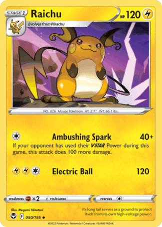 Raichu Reverse - Silver Tempest