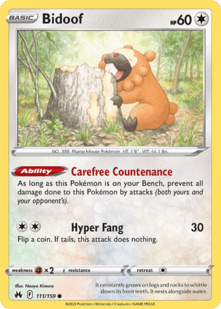 Bidoof Reverse - Crown Zenith