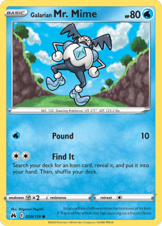 Galarian Mr. Mime Reverse - Crown Zenith