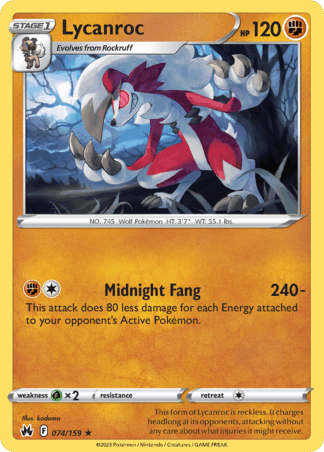 Lycanroc Reverse - Crown Zenith
