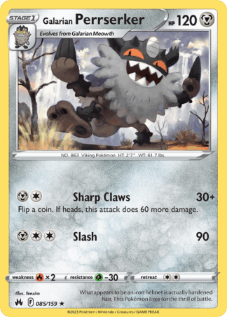 Galarian Perrserker Reverse - Crown Zenith