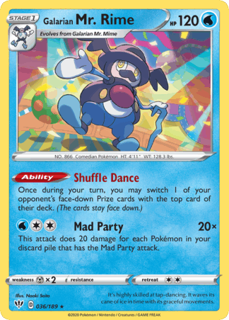Galarian Mr. Rime Reverse - Darkness Ablaze