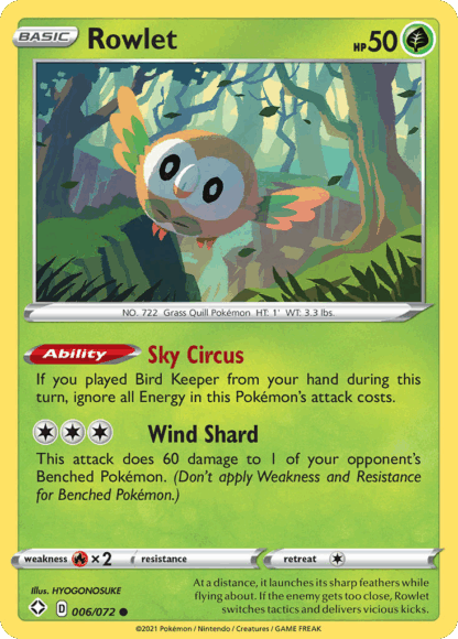 Rowlet Reverse - Shining Fates