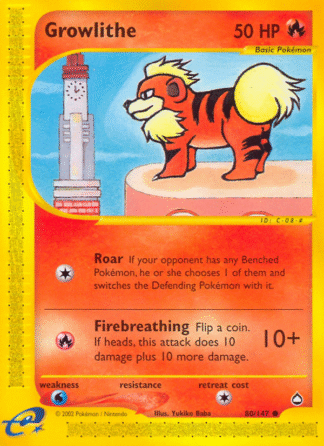 Growlithe Reverse - Aquapolis