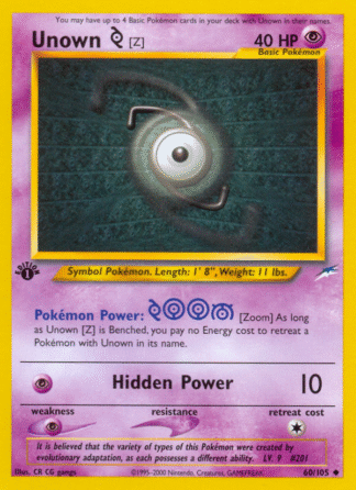 Unown [Z] - 1st Edition Neo Destiny