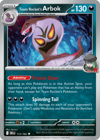 Team Rocket's Arbok Reverse - Destined Rivals
