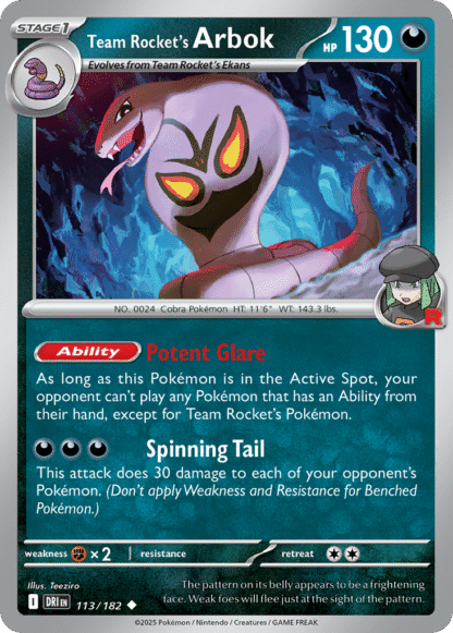 Team Rocket's Arbok Reverse - Destined Rivals