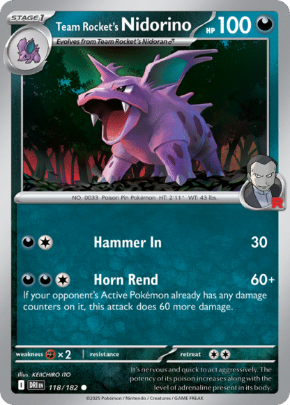 Team Rocket's Nidorino Reverse - Destined Rivals