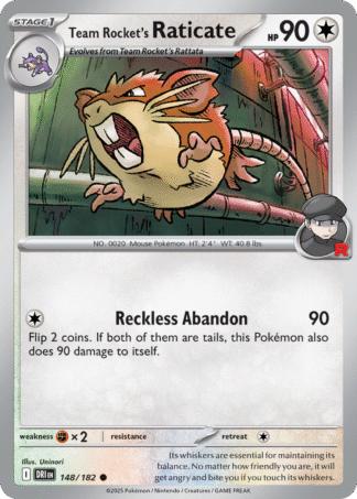 Team Rocket's Raticate Reverse - Destined Rivals
