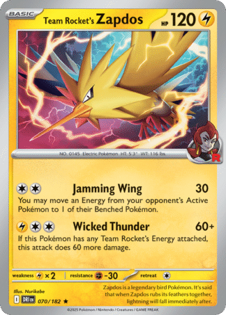 Team Rocket's Zapdos Reverse - Destined Rivals