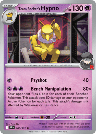 Team Rocket's Hypno Reverse - Destined Rivals
