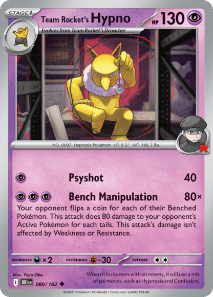 Team Rocket's Hypno Reverse - Destined Rivals