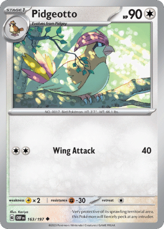 Pidgeotto Reverse - Obsidian Flames