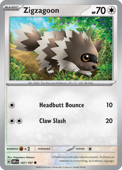 Zigzagoon Reverse - Obsidian Flames