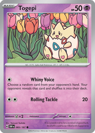 Togepi Reverse - Obsidian Flames